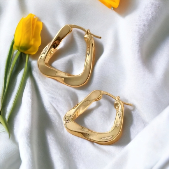 Anthropologie Jewelry - Gold Hoop Earrings